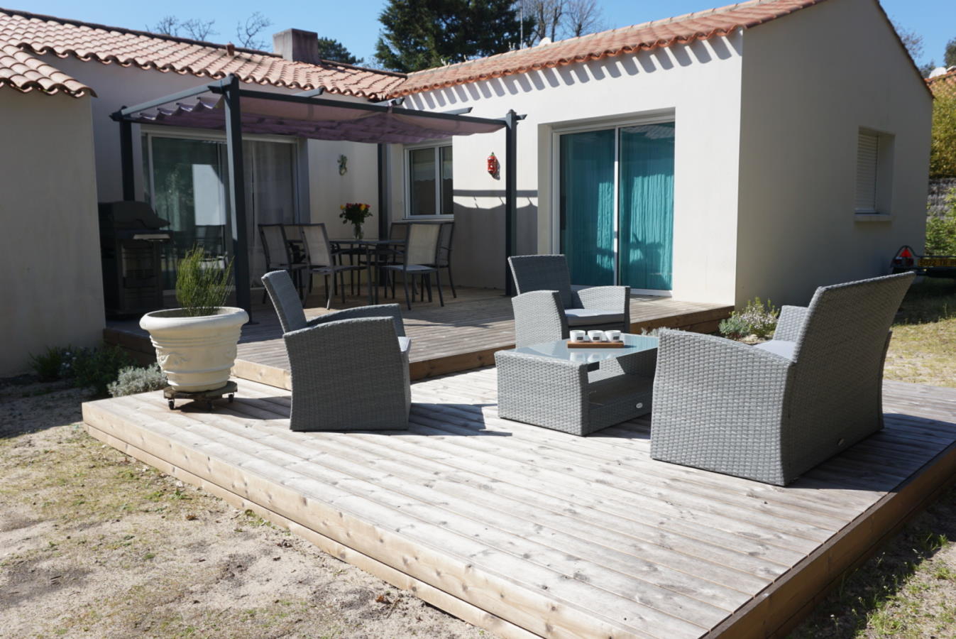Terrasse bois Thermopin grisé